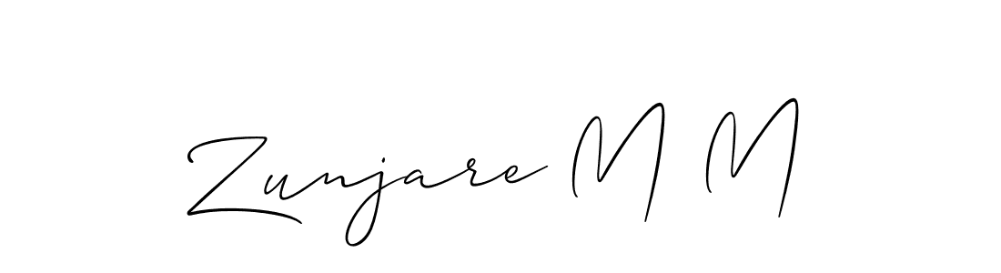 How to make Zunjare M M signature? Allison_Script is a professional autograph style. Create handwritten signature for Zunjare M M name. Zunjare M M signature style 2 images and pictures png