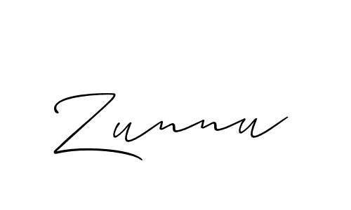 Also we have Zunnu name is the best signature style. Create professional handwritten signature collection using Allison_Script autograph style. Zunnu signature style 2 images and pictures png
