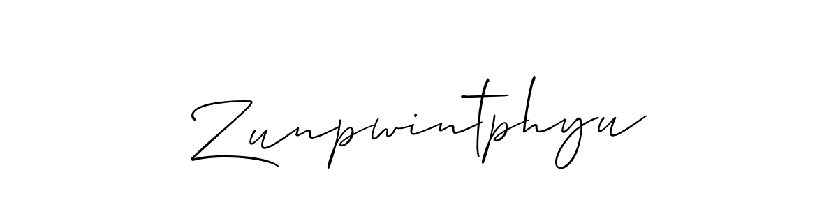 Design your own signature with our free online signature maker. With this signature software, you can create a handwritten (Allison_Script) signature for name Zunpwintphyu. Zunpwintphyu signature style 2 images and pictures png