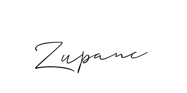 Create a beautiful signature design for name Zupanc. With this signature (Allison_Script) fonts, you can make a handwritten signature for free. Zupanc signature style 2 images and pictures png