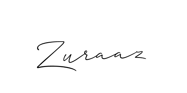 Create a beautiful signature design for name Zuraaz. With this signature (Allison_Script) fonts, you can make a handwritten signature for free. Zuraaz signature style 2 images and pictures png
