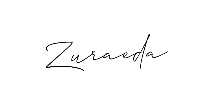 Create a beautiful signature design for name Zuraeda. With this signature (Allison_Script) fonts, you can make a handwritten signature for free. Zuraeda signature style 2 images and pictures png