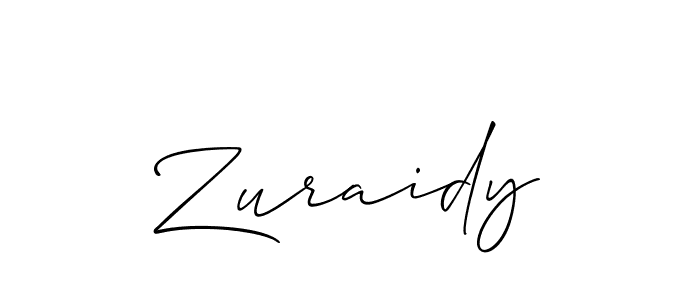 Allison_Script is a professional signature style that is perfect for those who want to add a touch of class to their signature. It is also a great choice for those who want to make their signature more unique. Get Zuraidy name to fancy signature for free. Zuraidy signature style 2 images and pictures png