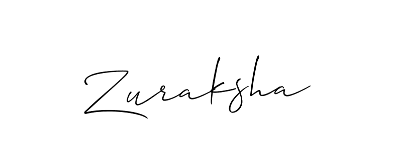 How to make Zuraksha signature? Allison_Script is a professional autograph style. Create handwritten signature for Zuraksha name. Zuraksha signature style 2 images and pictures png