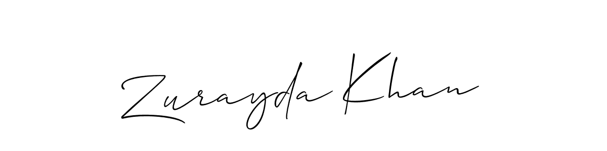 You should practise on your own different ways (Allison_Script) to write your name (Zurayda Khan) in signature. don't let someone else do it for you. Zurayda Khan signature style 2 images and pictures png