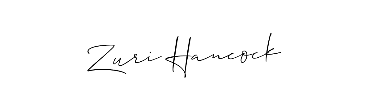Make a beautiful signature design for name Zuri Hancock. With this signature (Allison_Script) style, you can create a handwritten signature for free. Zuri Hancock signature style 2 images and pictures png