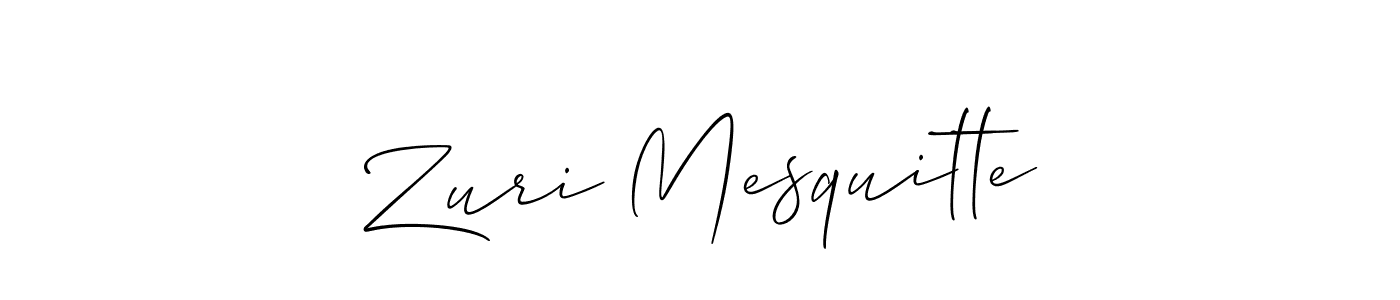 Create a beautiful signature design for name Zuri Mesquitte. With this signature (Allison_Script) fonts, you can make a handwritten signature for free. Zuri Mesquitte signature style 2 images and pictures png