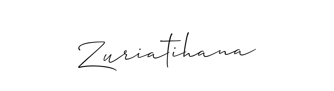 Design your own signature with our free online signature maker. With this signature software, you can create a handwritten (Allison_Script) signature for name Zuriatihana. Zuriatihana signature style 2 images and pictures png