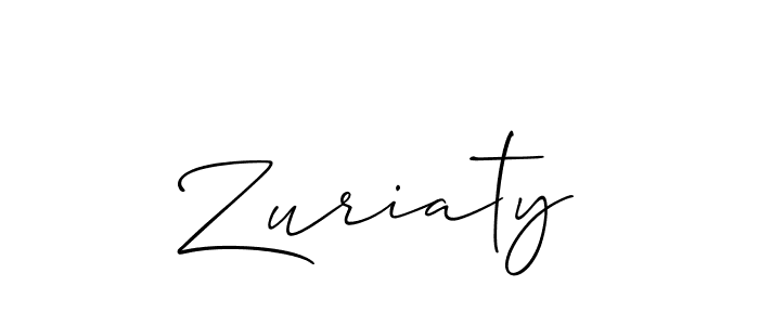 How to make Zuriaty name signature. Use Allison_Script style for creating short signs online. This is the latest handwritten sign. Zuriaty signature style 2 images and pictures png