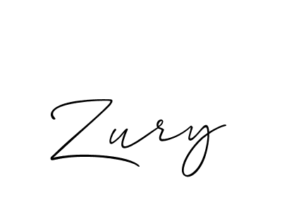 How to make Zury signature? Allison_Script is a professional autograph style. Create handwritten signature for Zury name. Zury signature style 2 images and pictures png