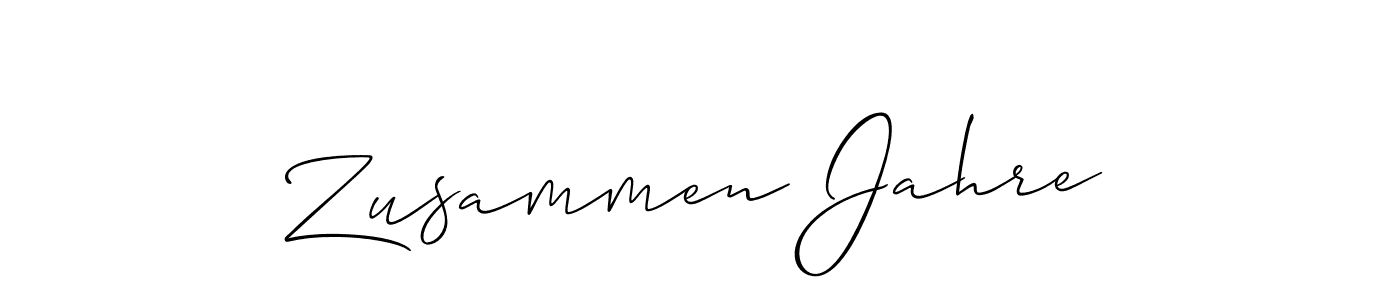 The best way (Allison_Script) to make a short signature is to pick only two or three words in your name. The name Zusammen Jahre include a total of six letters. For converting this name. Zusammen Jahre signature style 2 images and pictures png