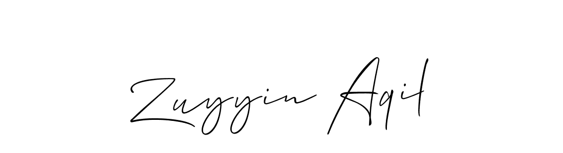 if you are searching for the best signature style for your name Zuyyin Aqil. so please give up your signature search. here we have designed multiple signature styles  using Allison_Script. Zuyyin Aqil signature style 2 images and pictures png