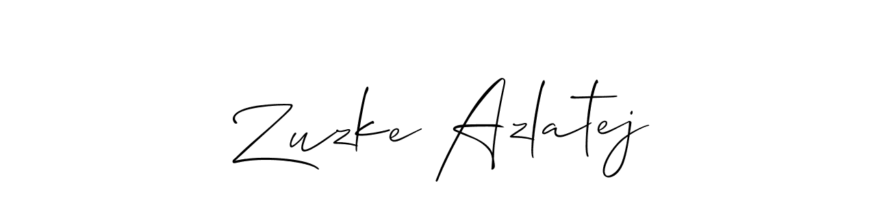 Make a short Zuzke Azlatej signature style. Manage your documents anywhere anytime using Allison_Script. Create and add eSignatures, submit forms, share and send files easily. Zuzke Azlatej signature style 2 images and pictures png