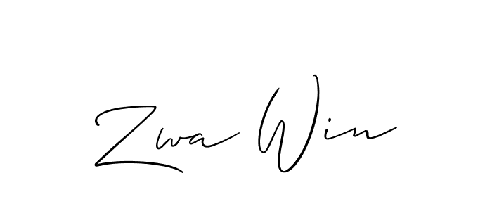 The best way (Allison_Script) to make a short signature is to pick only two or three words in your name. The name Zwa Win include a total of six letters. For converting this name. Zwa Win signature style 2 images and pictures png