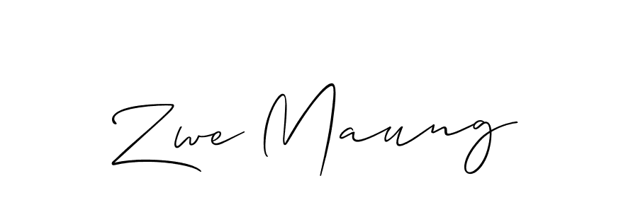 Make a beautiful signature design for name Zwe Maung. With this signature (Allison_Script) style, you can create a handwritten signature for free. Zwe Maung signature style 2 images and pictures png