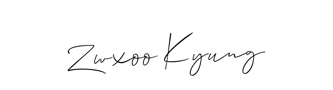The best way (Allison_Script) to make a short signature is to pick only two or three words in your name. The name Zwxoo Kyung include a total of six letters. For converting this name. Zwxoo Kyung signature style 2 images and pictures png