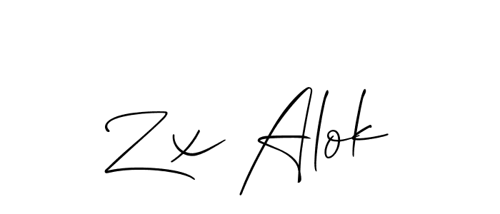 if you are searching for the best signature style for your name Zx Alok. so please give up your signature search. here we have designed multiple signature styles  using Allison_Script. Zx Alok signature style 2 images and pictures png