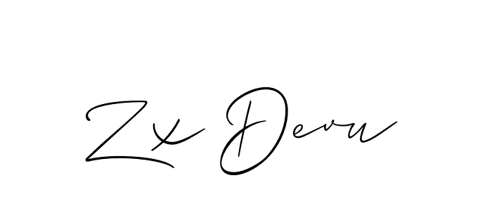 Design your own signature with our free online signature maker. With this signature software, you can create a handwritten (Allison_Script) signature for name Zx Devu. Zx Devu signature style 2 images and pictures png