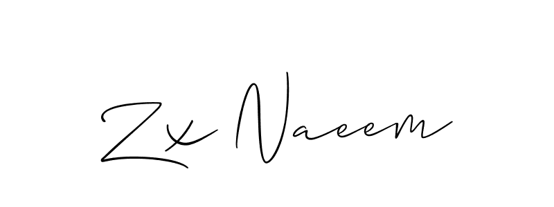 Also we have Zx Naeem name is the best signature style. Create professional handwritten signature collection using Allison_Script autograph style. Zx Naeem signature style 2 images and pictures png