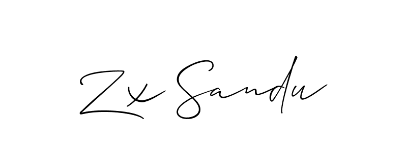 Use a signature maker to create a handwritten signature online. With this signature software, you can design (Allison_Script) your own signature for name Zx Sandu. Zx Sandu signature style 2 images and pictures png