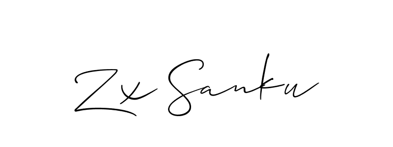 How to make Zx Sanku signature? Allison_Script is a professional autograph style. Create handwritten signature for Zx Sanku name. Zx Sanku signature style 2 images and pictures png