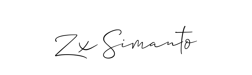 Make a beautiful signature design for name Zx Simanto. Use this online signature maker to create a handwritten signature for free. Zx Simanto signature style 2 images and pictures png