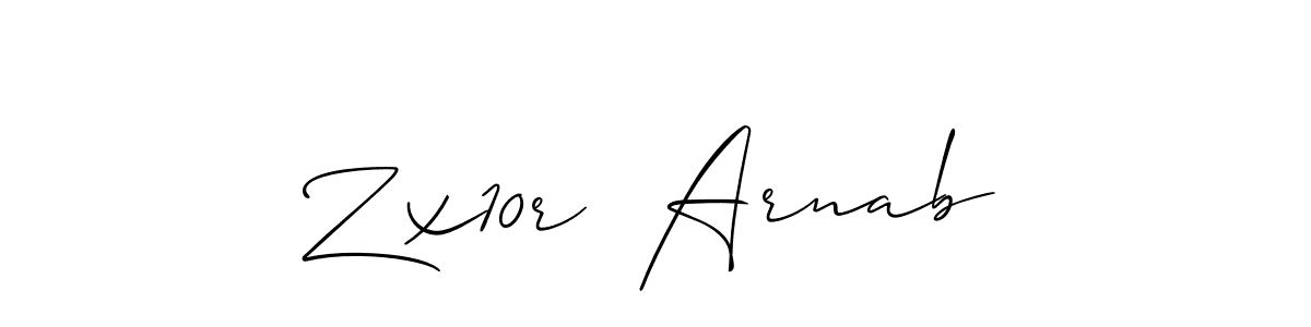 You should practise on your own different ways (Allison_Script) to write your name (Zx10r  Arnab) in signature. don't let someone else do it for you. Zx10r  Arnab signature style 2 images and pictures png