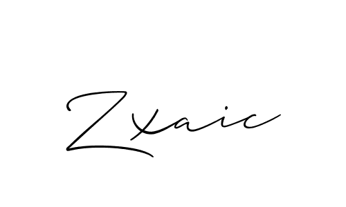 Design your own signature with our free online signature maker. With this signature software, you can create a handwritten (Allison_Script) signature for name Zxaic. Zxaic signature style 2 images and pictures png