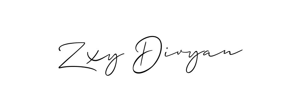Best and Professional Signature Style for Zxy Divyan. Allison_Script Best Signature Style Collection. Zxy Divyan signature style 2 images and pictures png