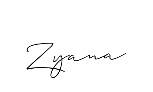 if you are searching for the best signature style for your name Zyana. so please give up your signature search. here we have designed multiple signature styles  using Allison_Script. Zyana signature style 2 images and pictures png
