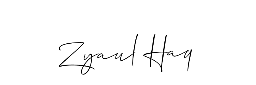 Use a signature maker to create a handwritten signature online. With this signature software, you can design (Allison_Script) your own signature for name Zyaul Haq. Zyaul Haq signature style 2 images and pictures png