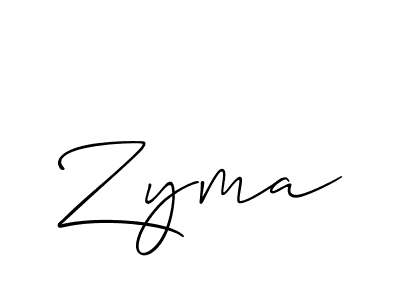 Design your own signature with our free online signature maker. With this signature software, you can create a handwritten (Allison_Script) signature for name Zyma. Zyma signature style 2 images and pictures png