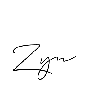 How to make Zyn signature? Allison_Script is a professional autograph style. Create handwritten signature for Zyn name. Zyn signature style 2 images and pictures png