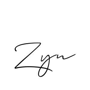 How to make Zyn signature? Allison_Script is a professional autograph style. Create handwritten signature for Zyn name. Zyn signature style 2 images and pictures png