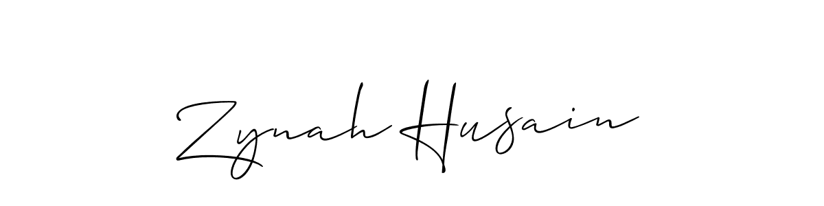 Make a beautiful signature design for name Zynah Husain. With this signature (Allison_Script) style, you can create a handwritten signature for free. Zynah Husain signature style 2 images and pictures png