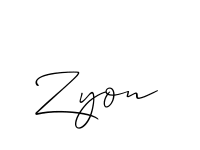 Also we have Zyon name is the best signature style. Create professional handwritten signature collection using Allison_Script autograph style. Zyon signature style 2 images and pictures png