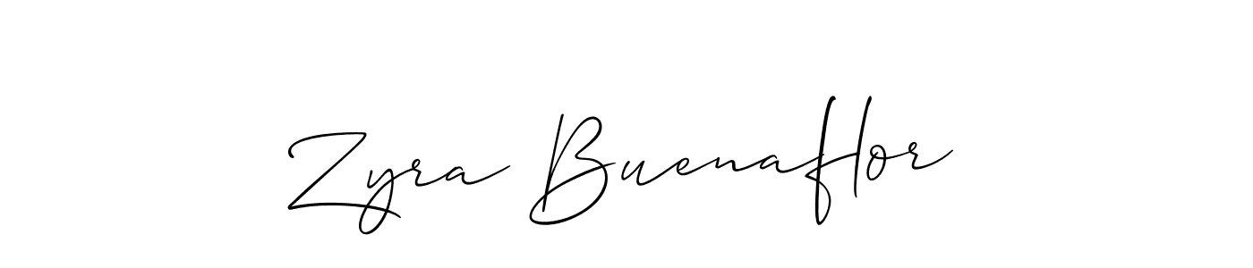 if you are searching for the best signature style for your name Zyra Buenaflor. so please give up your signature search. here we have designed multiple signature styles  using Allison_Script. Zyra Buenaflor signature style 2 images and pictures png