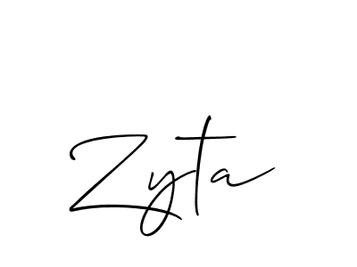 Similarly Allison_Script is the best handwritten signature design. Signature creator online .You can use it as an online autograph creator for name Zyta. Zyta signature style 2 images and pictures png