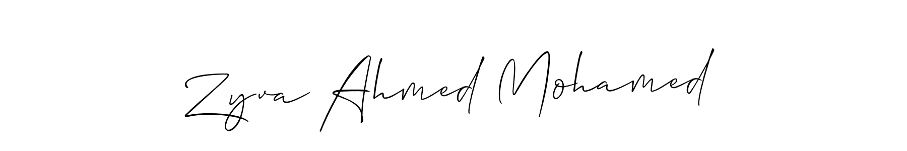 Also we have Zyva Ahmed Mohamed name is the best signature style. Create professional handwritten signature collection using Allison_Script autograph style. Zyva Ahmed Mohamed signature style 2 images and pictures png