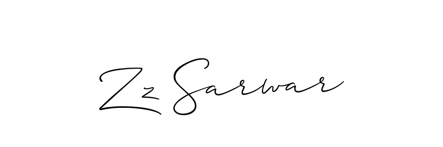 Zz Sarwar stylish signature style. Best Handwritten Sign (Allison_Script) for my name. Handwritten Signature Collection Ideas for my name Zz Sarwar. Zz Sarwar signature style 2 images and pictures png