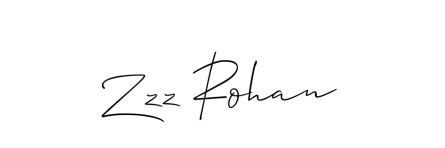 The best way (Allison_Script) to make a short signature is to pick only two or three words in your name. The name Zzz Rohan include a total of six letters. For converting this name. Zzz Rohan signature style 2 images and pictures png