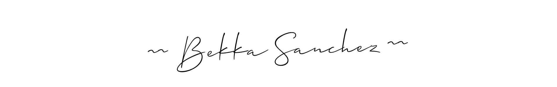 This is the best signature style for the ~~ Bekka Sanchez ~~ name. Also you like these signature font (Allison_Script). Mix name signature. ~~ Bekka Sanchez ~~ signature style 2 images and pictures png