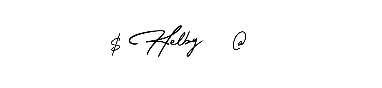 Design your own signature with our free online signature maker. With this signature software, you can create a handwritten (AmerikaSignatureDemo-Regular) signature for name $ Helby   @  . $ Helby   @   signature style 3 images and pictures png