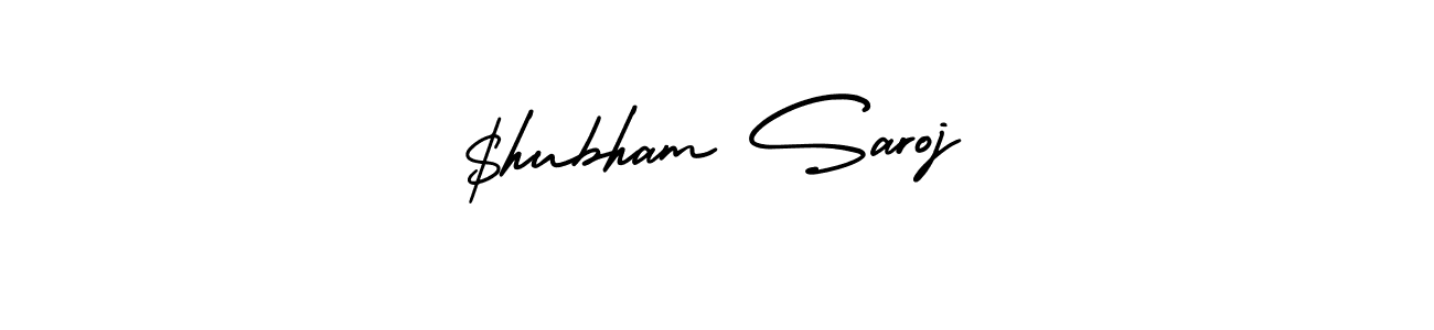 How to make $hubham Saroj name signature. Use AmerikaSignatureDemo-Regular style for creating short signs online. This is the latest handwritten sign. $hubham Saroj signature style 3 images and pictures png