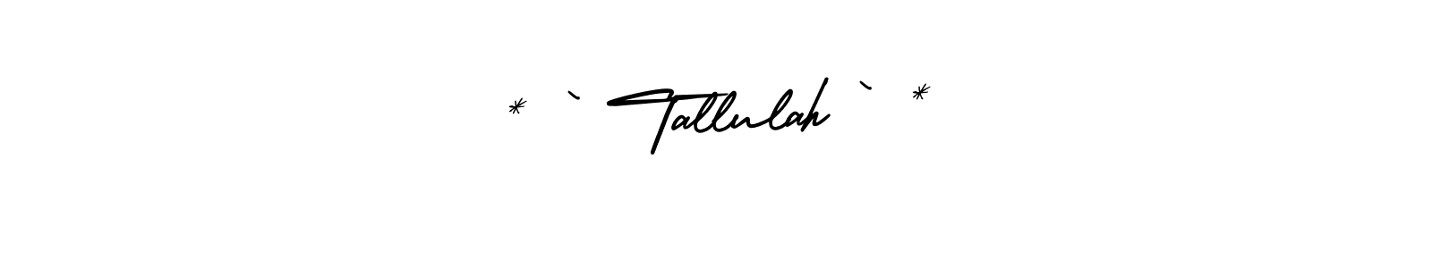 The best way (AmerikaSignatureDemo-Regular) to make a short signature is to pick only two or three words in your name. The name * ` Tallulah ` * include a total of six letters. For converting this name. * ` Tallulah ` * signature style 3 images and pictures png