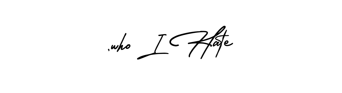 AmerikaSignatureDemo-Regular is a professional signature style that is perfect for those who want to add a touch of class to their signature. It is also a great choice for those who want to make their signature more unique. Get ,who I Hate name to fancy signature for free. ,who I Hate signature style 3 images and pictures png