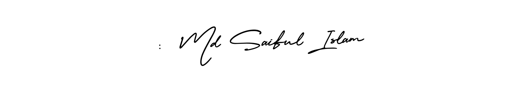 Make a beautiful signature design for name :  Md Saiful Islam. With this signature (AmerikaSignatureDemo-Regular) style, you can create a handwritten signature for free. :  Md Saiful Islam signature style 3 images and pictures png