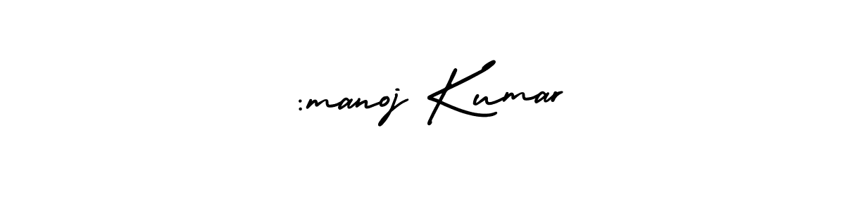 Design your own signature with our free online signature maker. With this signature software, you can create a handwritten (AmerikaSignatureDemo-Regular) signature for name :manoj Kumar. :manoj Kumar signature style 3 images and pictures png