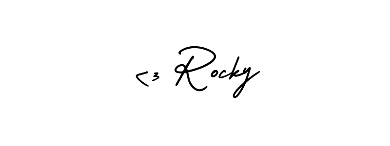 Make a short <3 Rocky signature style. Manage your documents anywhere anytime using AmerikaSignatureDemo-Regular. Create and add eSignatures, submit forms, share and send files easily. <3 Rocky signature style 3 images and pictures png