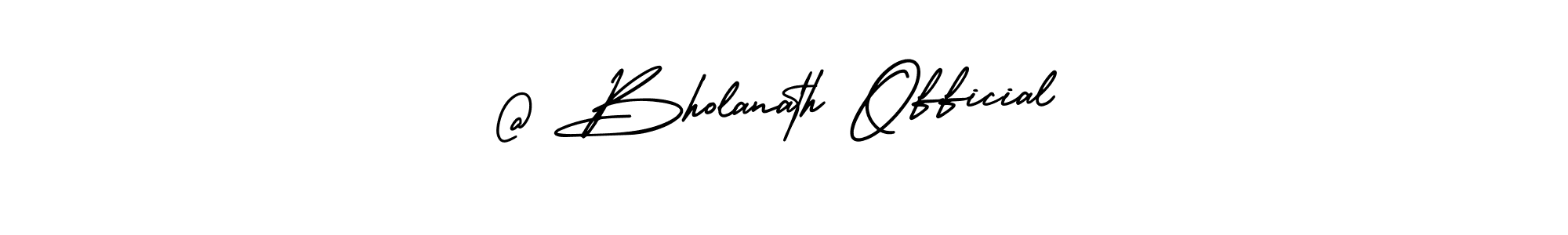 The best way (AmerikaSignatureDemo-Regular) to make a short signature is to pick only two or three words in your name. The name @ Bholanath Official include a total of six letters. For converting this name. @ Bholanath Official signature style 3 images and pictures png